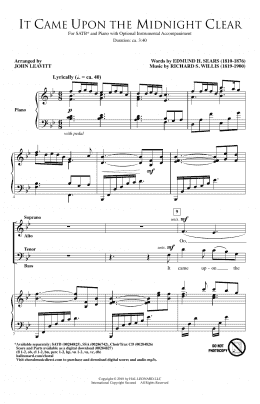 page one of It Came Upon The Midnight Clear (SATB Choir)