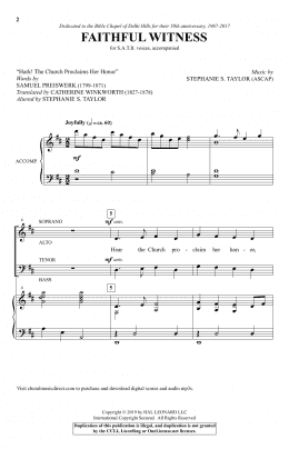 page one of Faithful Witness (SATB Choir)