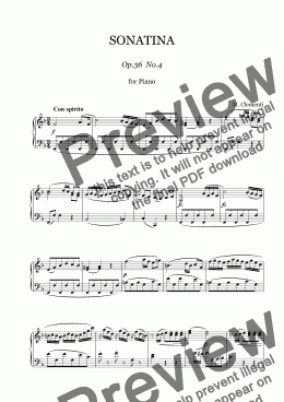 page one of CLEMENTI - Sonatina for Piano Op.36 No.4