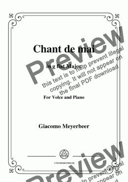 page one of Meyerbeer-Chant de mai in F sharp Major,for Voice&Piano