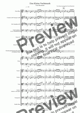 page one of Eine Kleine Nachtmusik (1st movement) for Flexible School Ensemble/Orchestra