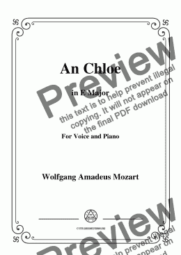 page one of Mozart-An Chloe in E Major,for Voice&Piano