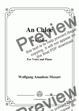 page one of Mozart-An Chloe in B Major,for Voice&Piano