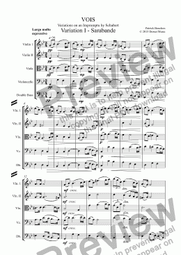 page one of VOIS - Variations on an Impromptu by Schubert - Variation I - Sarabanda