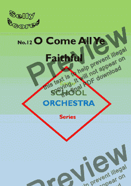 page one of EASIER SCHOOL ORCHESTRA SERIES 12. O Come All Ye Faithful