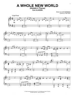 page one of A Whole New World (from Aladdin) (Piano Solo)