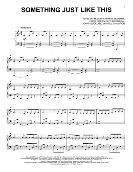 page one of Something Just Like This (Piano Solo)