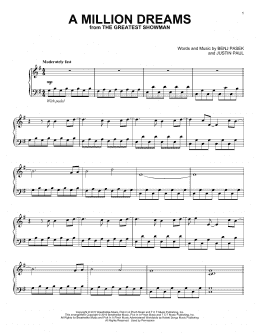 page one of A Million Dreams (from The Greatest Showman) (Piano Solo)