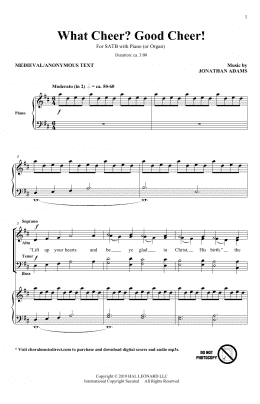 page one of What Cheer? Good Cheer! (SATB Choir)