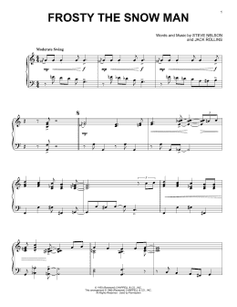 page one of Frosty The Snow Man (Piano Solo)