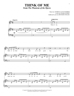 page one of Think Of Me (from The Phantom of the Opera) (Piano & Vocal)