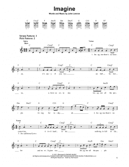 page one of Imagine (Easy Guitar)