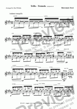 page one of Trillo - Tremolo  (for solo classical guitar)  2pp