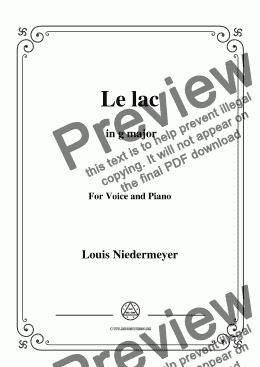 page one of Niedermeyer-Le lac in G Major,for Voice and Piano