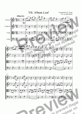 page one of 8 Lyric Pieces, Op. 12 (VII. Album Leaf)