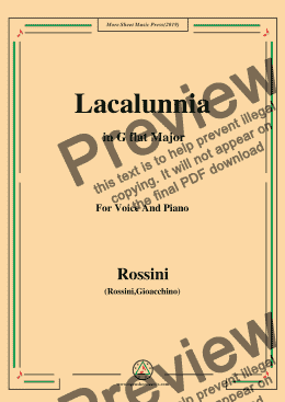 page one of Rossini-La calunnia in G flat Major, for Voice and Piano