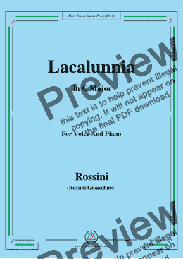 page one of Rossini-La calunnia in C Major, for Voice and Piano