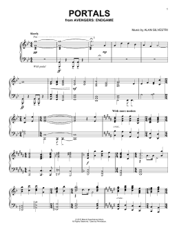 page one of Portals (from Avengers: Endgame) (Piano Solo)