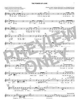 page one of The Power Of Love (Lead Sheet / Fake Book)