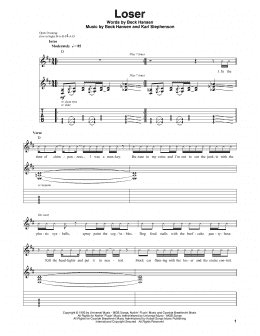 page one of Loser (Guitar Tab (Single Guitar))