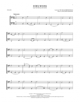 page one of Edelweiss (from The Sound of Music) (Cello Duet)