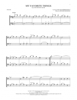 page one of My Favorite Things (from The Sound Of Music) (Cello Duet)