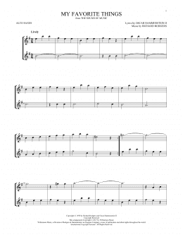 page one of My Favorite Things (from The Sound Of Music) (Alto Sax Duet)