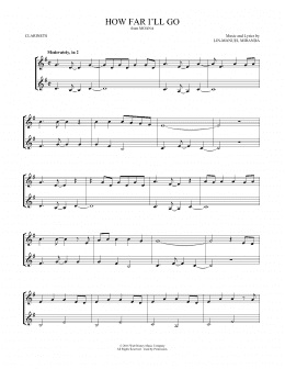 page one of How Far I'll Go (from Moana) (arr. Mark Phillips) (Clarinet Duet)