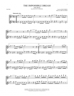 page one of The Impossible Dream (The Quest) (Flute Duet)