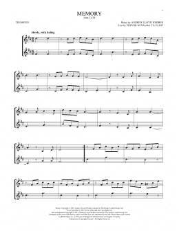 page one of Memory (from Cats) (Trumpet Duet)