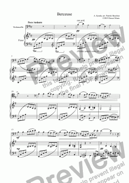 page one of Ilynsky - Berceuse for Cello and Piano