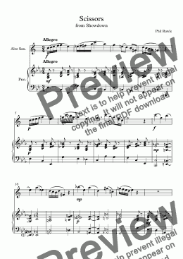 page one of Scissors - Alto Sax and Piano