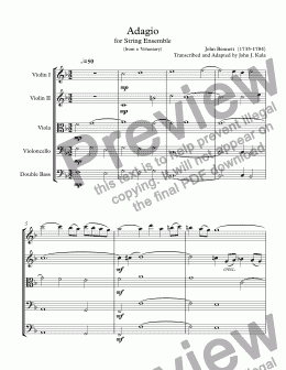 page one of Adagio for String Ensemble