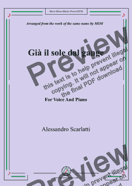 page one of Scarlatti-Già il sole dal gange,for Flute and Piano