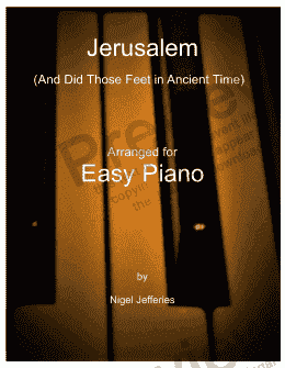 page one of Jerusalem arranged for easy Piano