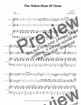 page one of The Yellow Rose Of Texas (Duet for C-Instruments)