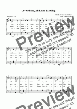 page one of Love Divine all Loves excelling - Hyfrydol - Download Hymn Sheet Music