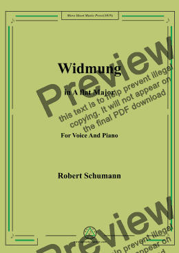 page one of Schumann-Widmung,Op.25 No.1,from Myrten,in A flat Major,for Voice&Pno