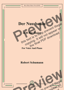 page one of Schumann-Der Nussbaum in B flat Major,for Voice&Pno