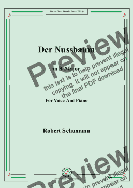 page one of Schumann-Der Nussbaum in B Major,for Voice&Pno