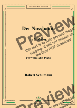 page one of Schumann-Der Nussbaum in E Major,for Voice&Pno