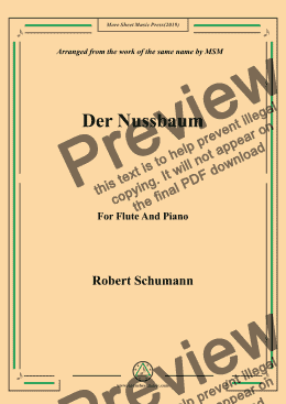 page one of Schumann-Der Nussbaum,for Flute and Piano