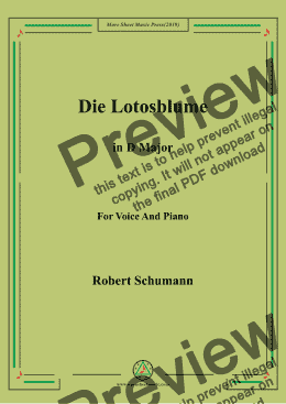 page one of Schumann-Die Lotosblume in D Major,for Voice&Pno