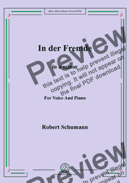 page one of Schumann-In der Fremde in a minor,for Voice&Pno