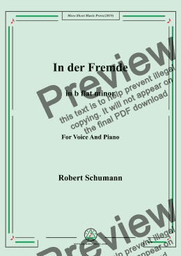 page one of Schumann-In der Fremde in b flat minor,for Voice&Pno