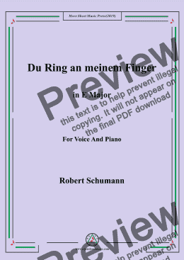 page one of Schumann-Du Ring an meinem Finger in E Major,for Voice&Pno