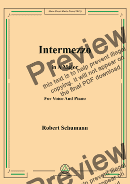 page one of Schumann-Intermezzo in A Major,for Voice&Pno