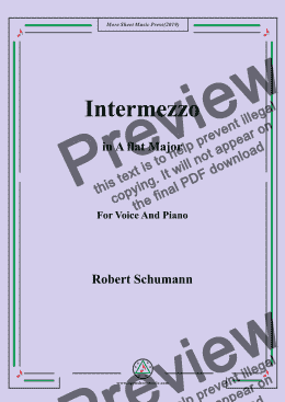 page one of Schumann-Intermezzo in A flat Major,for Voice&Pno