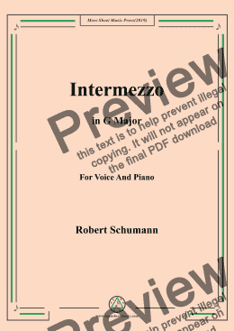 page one of Schumann-Intermezzo in G Major,for Voice&Pno