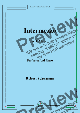 page one of Schumann-Intermezzo in F Major,for Voice&Pno